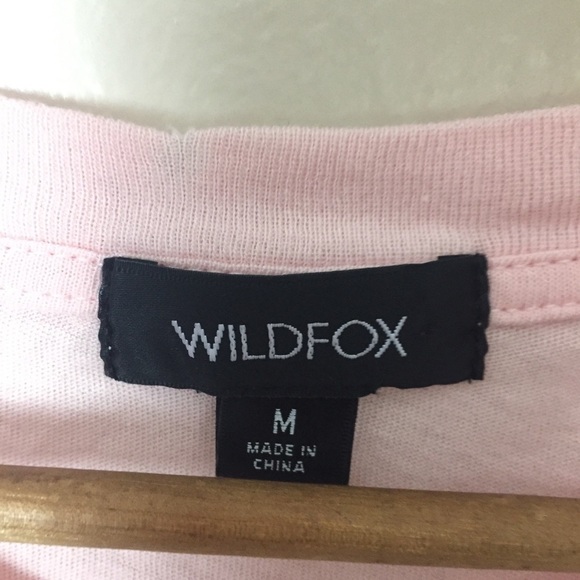 [Wildfox] Light Pink Cheetah Graphic Print Short Sleeve Casual T-shirt - Picture 5 of 10